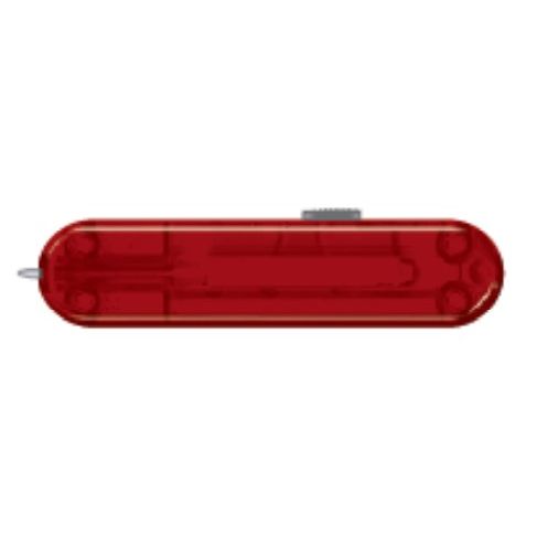 58mm Red Transparent Scale with Ballpoint Pen Slot (Back)