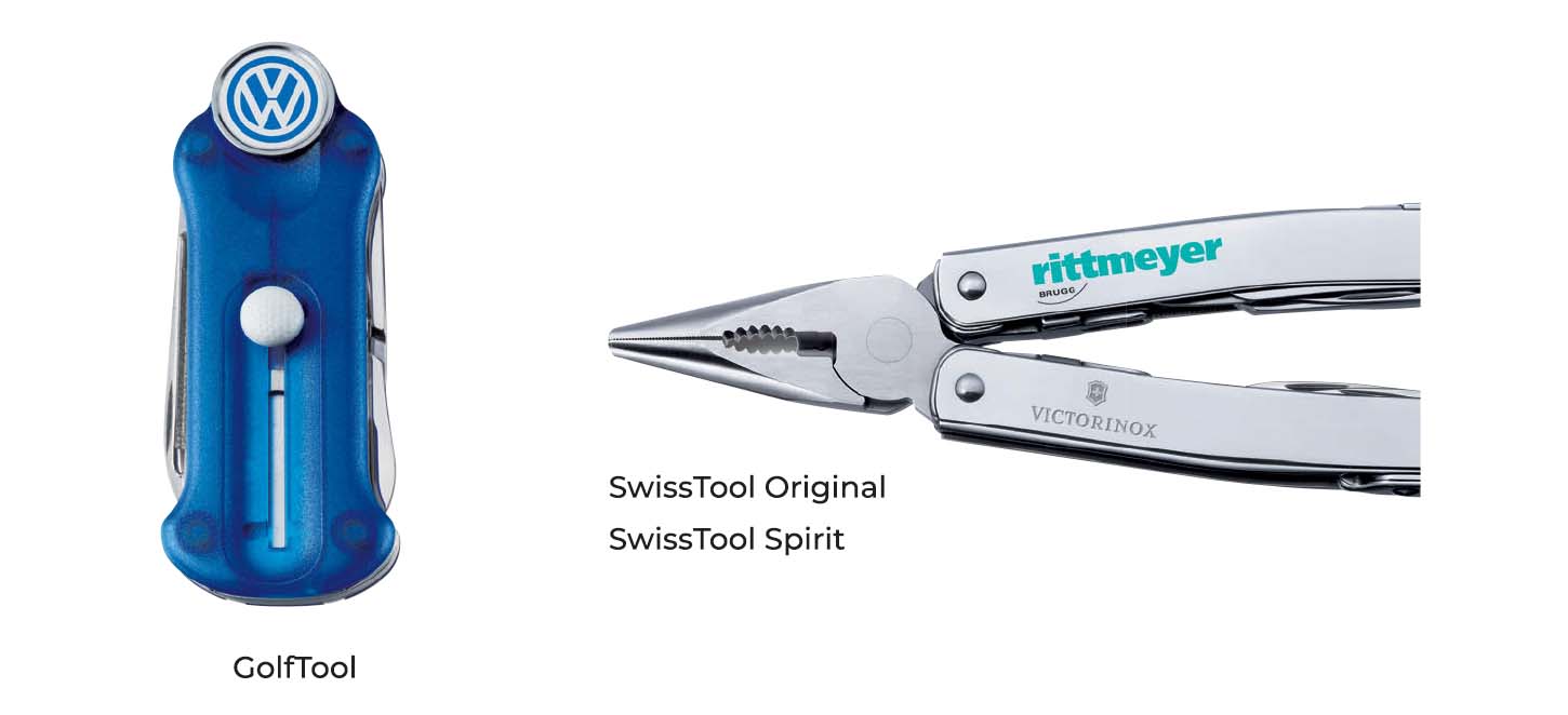 Golftool and SwissTool Swiss Army Knife with branding